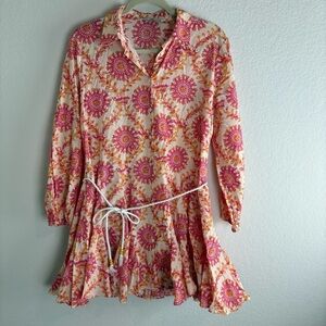 Zara Pink and Orange Floral Dress